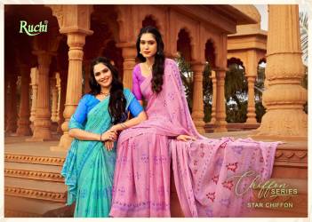 Star Chiffon 151 BY RUCHI DESIGNER SAREE WHOLESALER IN INDIA